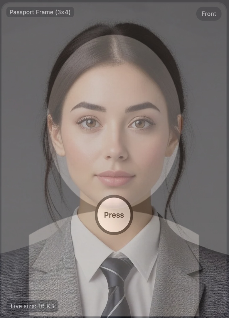 Passport photo example